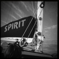 The sail of a Catamaran during a cruise in St. Kitts.