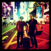 Hartmann Luggage PC4 in Times Square, New York City.